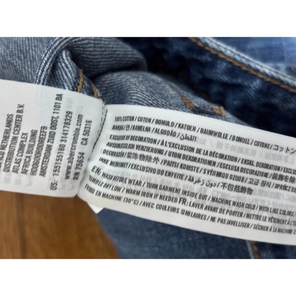 Abercrombie & Fitch Cropped Stovepipe Wide Leg Denim Jeans Womens Sz 6R (28x26) - Picture 4 of 5